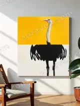 Minimalist Ostrich Canvas Wall Art for Living Room Home Decor – view 3