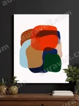 Abstract Color Block Canvas Wall Art for Living Room Home Decor