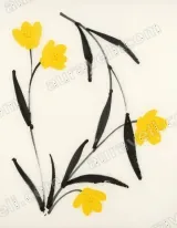 Minimalist Yellow Floral Canvas Wall Art for Home Decor framed modern