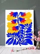 Bold Colorful Floral Canvas Wall Art for Bedroom & Living Room Home Decor