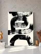 Abstract Black Brushstroke Canvas Wall Art for Living Room Bedroom Decor