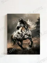 Spotted Horse Running Canvas Wall Art for Living Room Bedroom Home Decor