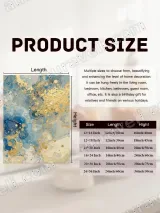 Abstract Blue Gold Swirl Canvas Wall Art for Living Room Decor – view 6