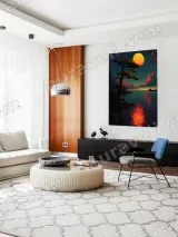 Coastal Sunset Pine Tree Canvas Wall Art for Home Decor – вид 5