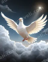 White Dove Flying in Sky Clouds Canvas Wall Art for Home Decor wall art print