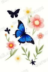Butterflies Floral Canvas Wall Art for Living Room Bedroom and framed modern home decor