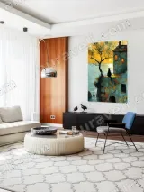 Black Cat Coastal Sunset Canvas Wall Art for Living Room Decor – view 4