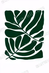 Minimalist Botanical Leaf Wall Art for Living Room Bedroom framed modern home decor