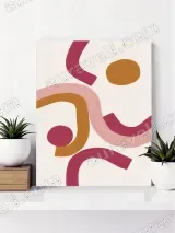 Abstract Geometric Curves Canvas Wall Art for Living Room Home Decor
