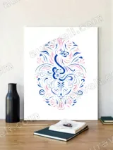 Abstract Peacock Floral Canvas Wall Art for Living Room Home Decor – view 4