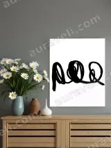 Abstract Letter Brushstroke Canvas Wall Art for Living Room Home Decor – view 2
