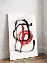 Abstract Red Black Brushstroke Canvas Wall Art for Living Room Home Decor – view 3