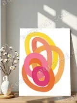 Abstract Colorful Rings Canvas Wall Art for Living Room & Bedroom Home Decor – view 5