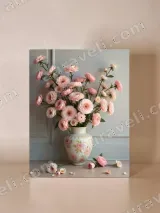 Pink Floral Vase Canvas Wall Art for Living Room Bedroom Home Decor – вид 4