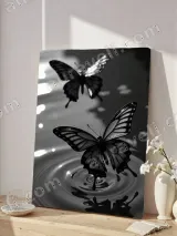 Black Butterfly Water Ripple Canvas Wall Art for Home Decor – вид 4
