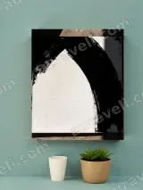 Abstract Black & White Arch Canvas Wall Art for Living Room Home Decor