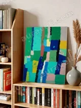 Abstract Color Block Canvas Wall Art for Living Room Bedroom Home Decor – view 3