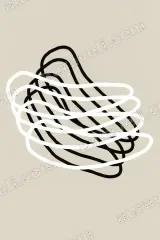 Abstract Line Art Canvas Wall for Living Room framed modern home decor