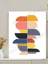 Mid - Century Modern Abstract Geometric Canvas Wall Art for Home Decor – view 3