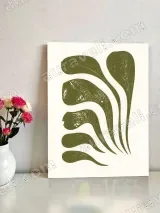 Abstract Botanical Leaf Canvas Wall Art for Living Room Decor