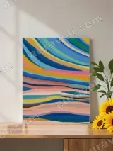 Colorful Abstract Wave Canvas Wall Art for Home Decor