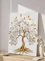Golden Blossom Tree Canvas Wall Art for Living Room Bedroom Home Decor – view 4