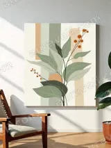 Abstract Botanical Leaves & Berries Canvas Wall Art for Home Decor – view 3
