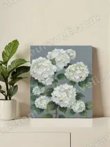 White Hydrangea Floral Canvas Wall Art for Living Room Bedroom Home Decor – view 2