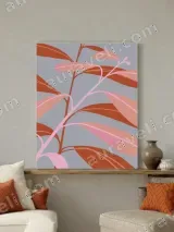 Abstract Botanical Leaves Canvas Wall Art for Living Room Home Decor