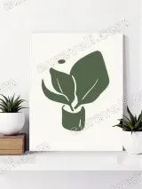 Minimalist Potted Plant Canvas Wall Art for Living Room Decor