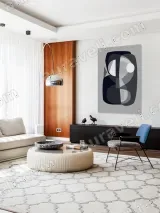 Abstract Geometric Monochrome Canvas Wall Art for Living Room Home Decor – view 5