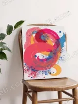 Abstract Colorful Swirl Brushstroke Canvas Wall Art for Living & Bedroom Home Decor – view 4