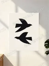 Minimalist Two Birds Silhouette Canvas Wall Art for Home Decor