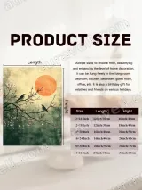 Red Sun Bird & Blossom Canvas Wall Art for Living Room Decor – вид 7