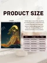 Moonlit Tree on Cliff Canvas Wall Art, Fantasy Night Sky Home Decor for Living Room – вид 7