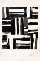 Abstract Black White Geometric Canvas Wall Art for Living framed modern home decor
