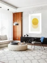 Abstract Geometric Yellow Circles Wall Art for Living Room Home Decor – вид 5
