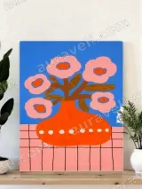 Bold Color Floral Vase Canvas Wall Art for Living Room Home Decor – view 4