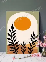 Abstract Botanical Sun Canvas Wall Art for Living Room Bedroom Home Decor – view 3