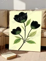 Black Green Floral Canvas Wall Art for Living Room Bedroom Home Decor – view 5