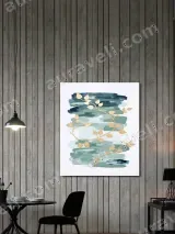 Abstract Watercolor & Gold Vine Canvas Wall Art for Living Room Decor – view 2