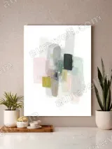 Abstract Pastel Geometric Canvas Wall Art for Living Room Home Decor – view 3