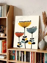 Mid - Century Modern Floral Canvas Wall Art for Living Room Home Decor – view 5