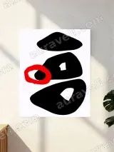 Abstract Black Red Shapes Canvas Wall Art for Living Room Home Decor – view 2