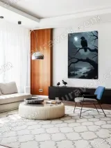 Raven on Bare Tree Moonlit River Canvas Wall Art for Home Decor – view 5