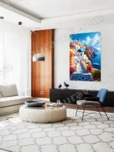 Santorini Coastal Village Canvas Wall Art Mediterranean Home Decor – view 5