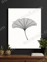 Ginkgo Leaf Line Art Canvas Wall Art for Living Room Bedroom Home Decor