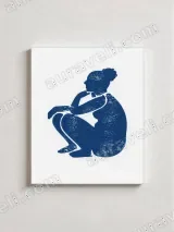 Distressed Crouching Woman Silhouette Canvas Wall Art for Home Decor – view 3