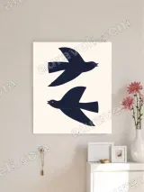Minimalist Two Birds Canvas Wall Art for Living Room Home Decor – view 3