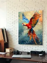 Colorful Macaw Parrot Canvas Wall Art for Living Room Decor – вид 4